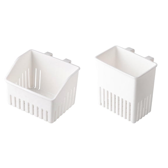 Cutlery Drying Rack 2-Pack - Utensil Drainer Basket for Sink, Compact Silverware Holder for Spoons, Forks, Knives & Chopsticks (White)