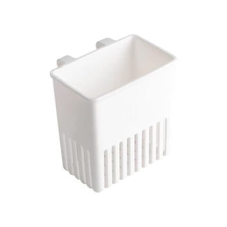 2026 Upgraded Kitchen Drain Storage Basket – Press Automatic Dumping, Faucet Hanging Strainer, White, 5.59 X 3.26 Inch, No-Drill