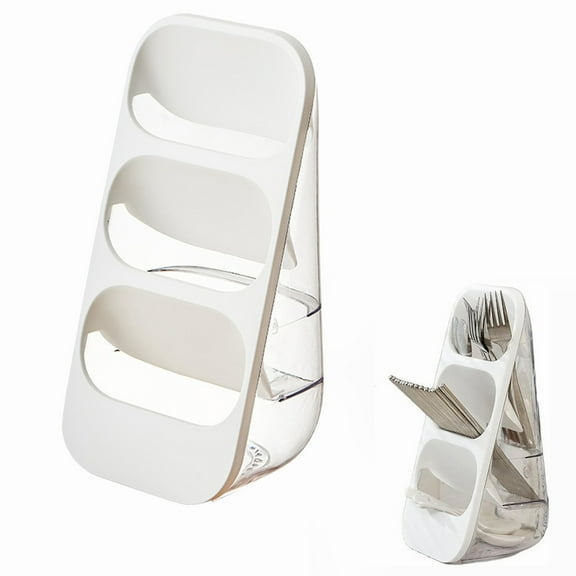 Cutlery Holder Stand 3 Format Vertical Utensil Holders Kitchen Utensil Organizer For Countertop Cutlery Drainer Caddy Spoon Chopsticks Fork Holder Kitchen Utensil Holder/ White Chopstick Storage Box