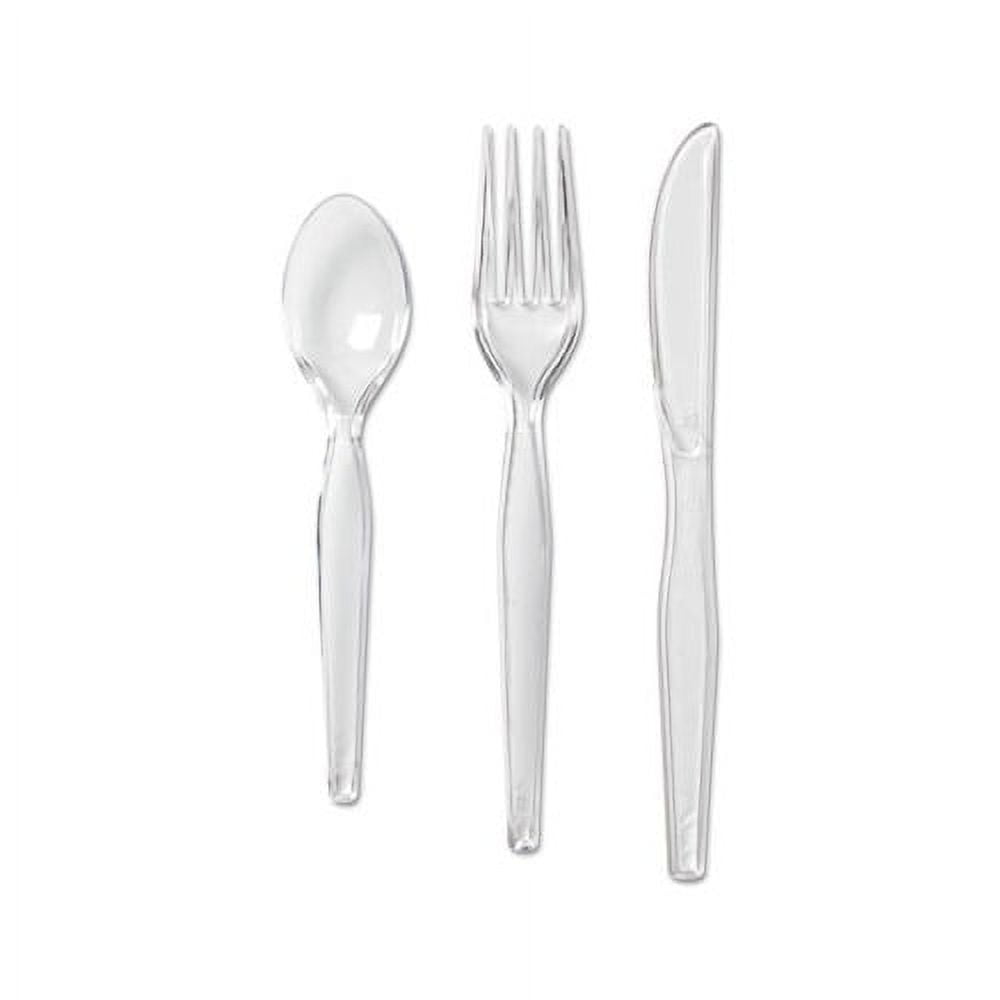 Cutlery Keeper Tray w/Clear Plastic Utensils 60 Forks 60 Knives, 60