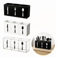 thumbnail image 1 of Cutlery Organizer 3-Compartment Countertop Rack,Modern Flatware Tray with Labeled Sections,Compact for Kitchen Drawer Cabinet Dining Room Black, 1 of 7
