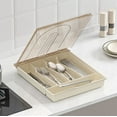 thumbnail image 1 of Cutlery Organizer with Lid, 33cm Drawer Table Top Storage Tray with Raised Partitions, 1 of 5