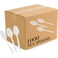 thumbnail image 1 of Cutlery Plastic Teaspoons Mum Weight Disposable Silverware White (1000 Count), 1 of 4