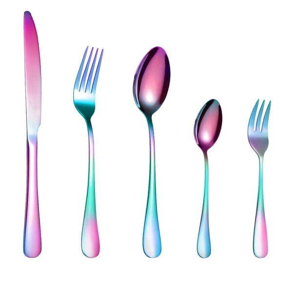 Cutlery Set 5-piece Stainless Steel Cutlery Set Knife Spoon And Fork Set Cutlery Set Mirror Polished Smooth Edges Hand Wash Recommended