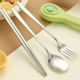 thumbnail image 1 of Cutlery Set Travel Case, Stainless Steel Portable Utensils, Undergraduate Picnic Camping Kit, Food Grade Spoon Fork Chopsticks, Sealed Hygiene Organizer, Topliu, 1 of 8