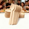 thumbnail image 1 of Cutlery Set Wooden Spoons 100Pcs Compostable Utensils Forks And Spoons Silverware Bradem, 1 of 9