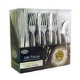 Cutlery Silverware Extra Heavy weight Disposable Flatware Combo Silver