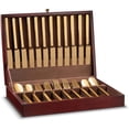 thumbnail image 1 of Cutlery Storage Box for Flatware, Silverware, and Dinner Cutlery, Stores Forks, Knives, Spoons, Decorative Wooden Caddy, Kitchen and Dining Organizer (Flatware Not Included), 1 of 6