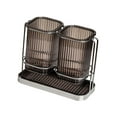 thumbnail image 1 of Cutlery Storage Organizer, Cooking Utensil Crock with Drain Tray, 2 Cups, Practical Utensil Pot for Countertop Home Restaurante Silverware Fork Gray, 1 of 9