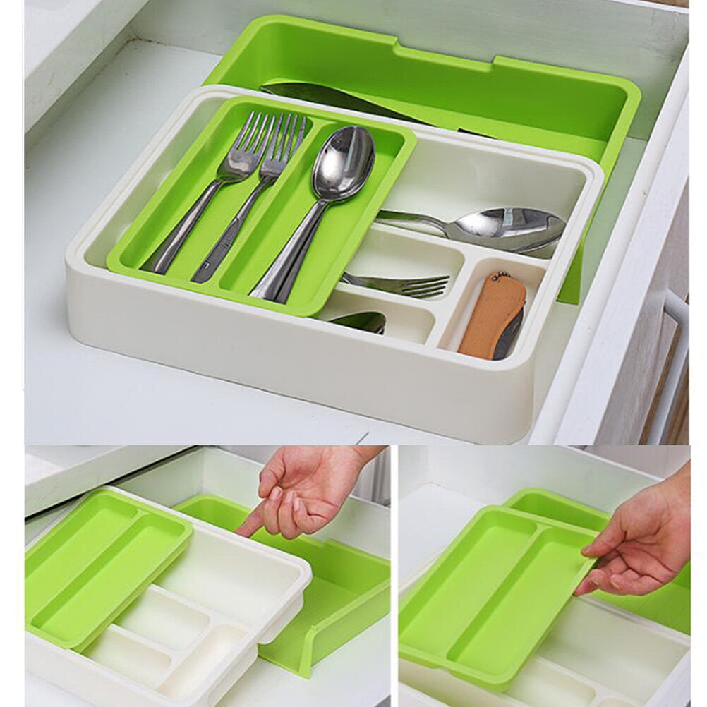 Cutlery Storage Sugar Container Silver Flatware Separator Drawers Organizer Tray Box Japanese