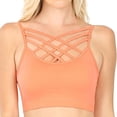 thumbnail image 1 of Cutout Bralette Sports Bra Crop Top Caged Strappy Criss Cross Cleavage Workout, 1 of 1