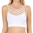 thumbnail image 1 of Cutout Bralette Sports Bra Crop Top Caged Strappy Criss Cross Cleavage Workout, 1 of 1