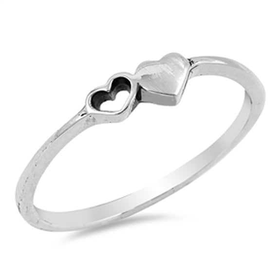 Cutout Heart Purity Promise Dainty Ring .925 Sterling Silver Band Jewelry Female Male Unisex Size 8