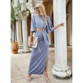 thumbnail image 1 of Cutout Slit Round Neck Half Sleeve Dress, 1 of 5