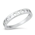 thumbnail image 1 of Cutout Star Moon Night Ring .925 Sterling Silver Band Jewelry Female Male Unisex Size 5, 1 of 4