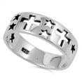 thumbnail image 1 of Cutout Star Square Cross Friendship Purity Ring Sterling Silver Band 925 Jewelry Female Male Size 6, 1 of 4