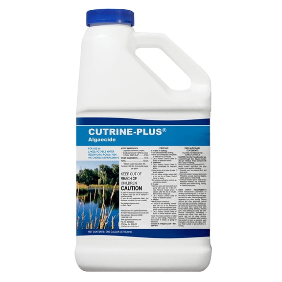 Cutrine-Plus Liquid Algaecide - 1 Gallon EPA-Approved Copper Formula for Fast Control of Planktonic, Filamentous and Chara Algae - Professional-Grade for Ponds, Lakes, Hatcheries & Irrigation Systems