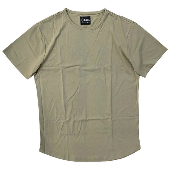 Cuts Clothing Men's Curve Hem Crew Neck Signature Slim Fit PYCA Pro Tee T-Shirt (XX-Large, Coyote)