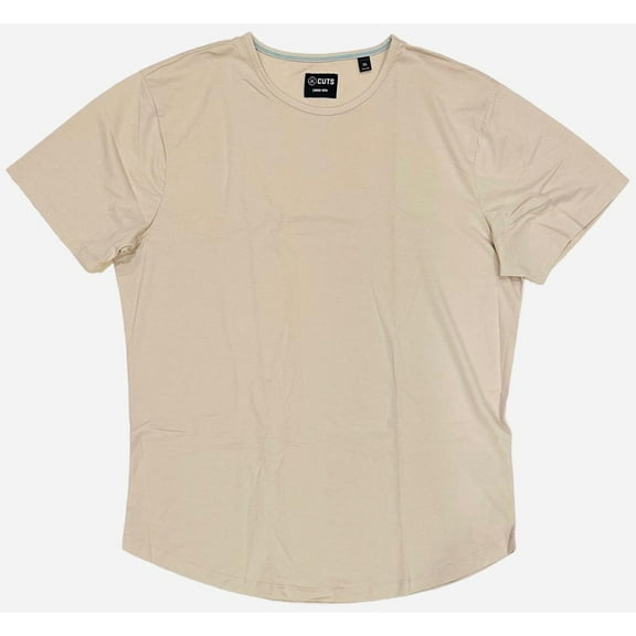 Cuts Clothing Men's Curve Hem Crew Neck Signature Slim Fit PYCA Pro Tee T-Shirt (XX-Large, Smoke)