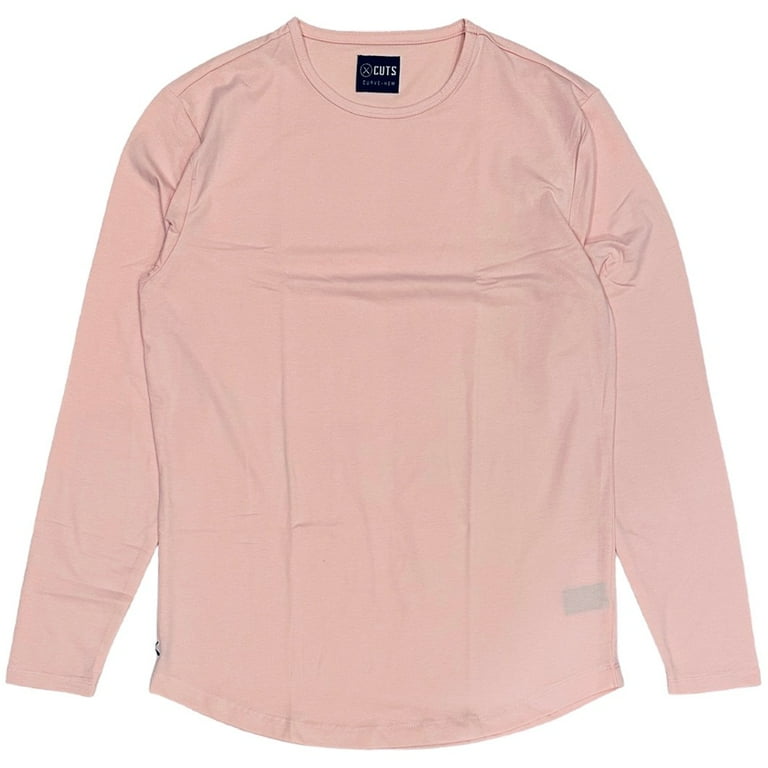 Cuts Clothing Men's Curve Hem Long Sleeve Crew Neck Signature Fit