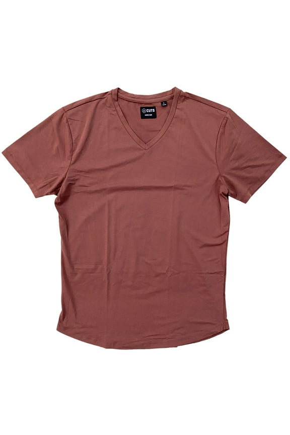 Men's Curve Hem V-Neck Signature Slim Fit PYCA Pro Tee T-Shirt (XX-Large, Mulberry)