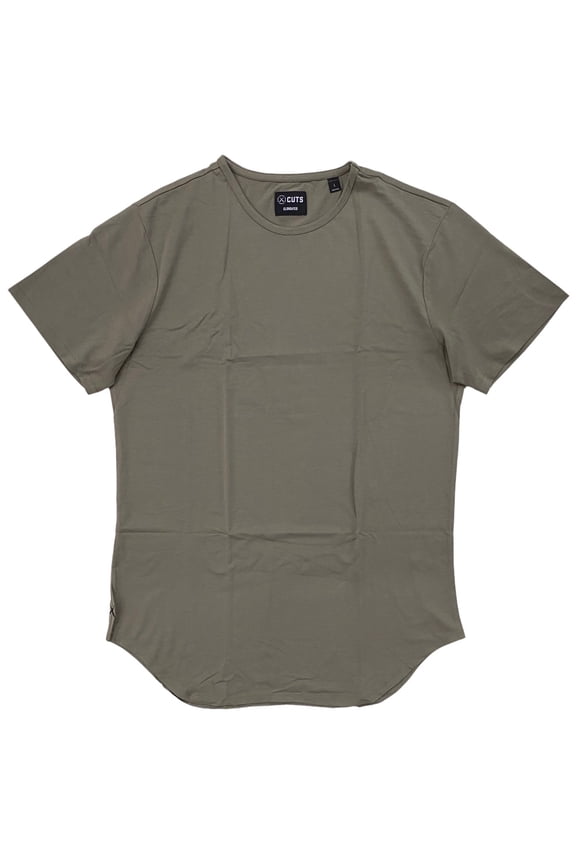 Men's Elongated Crew Neck Signature Slim Fit PYCA Pro Tee T-Shirt (Medium, Coyote)