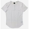 thumbnail image 1 of Cuts Clothing Men's Elongated Hem Henley 4 Way Stretch Tee T-Shirt (X-Large, White), 1 of 3