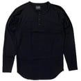 thumbnail image 1 of Cuts Clothing Men's Elongated Henley Long Sleeve Signature Slim Fit PYCA Pro Tee T-Shirt (Medium, Black), 1 of 2