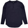 thumbnail image 1 of Cuts Clothing Men's Elongated Henley Long Sleeve Signature Slim Fit PYCA Pro Tee T-Shirt (Medium, Charcoal), 1 of 1