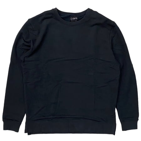 Cuts Clothing Men's Hyperloop Pullover Split-Hem Sweatshirt (Large, Black Forest)
