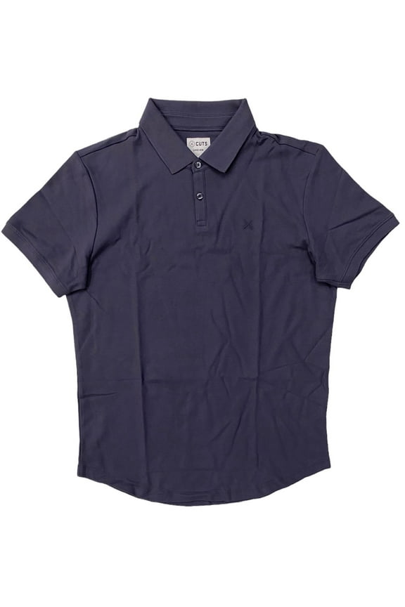 Men's Prestige Polo Curve Hem 100% Pima Cotton Shirt (Large, Cast Iron (Charcoal))