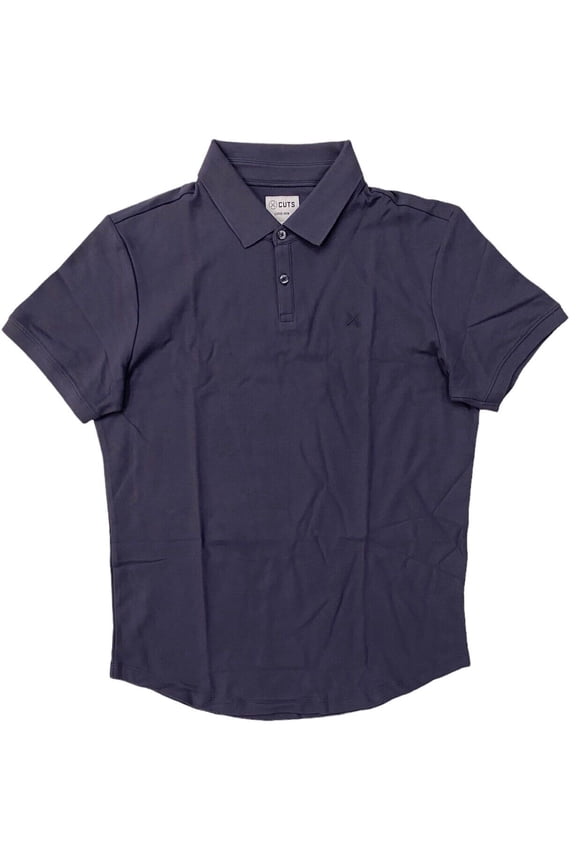 Men's Prestige Polo Curve Hem 100% Pima Cotton Shirt (Medium, Cast Iron (Charcoal))