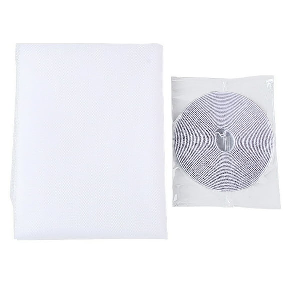 Cuttable DIY Self-Adhesive Polyester Window Screen Mesh Tool-Free Install Mosquito Insect Barrier Net For Window Door Patio Pet Protection(White-51×59in)
