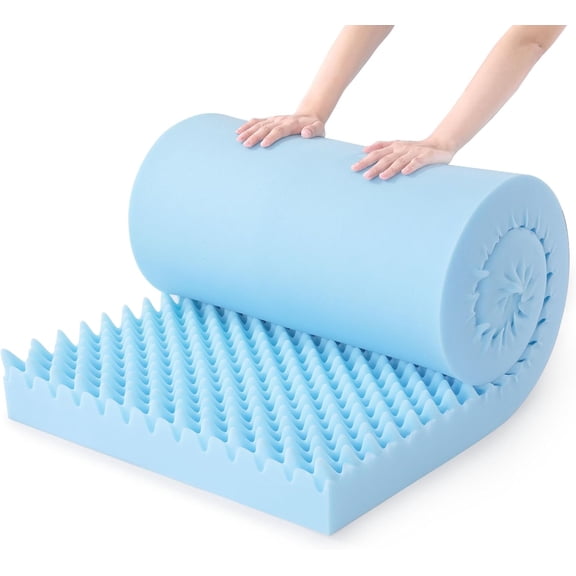 Cuttable Egg Foam Crate Pad, 4 inch Thick High-Density Foam Support for Pressure Relief, Air Circulation and Weight Distribution, Cushion Replacement,72 x 24 x 4in