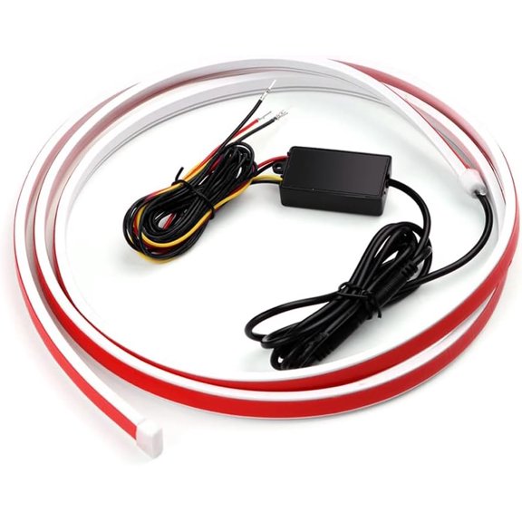 Cuttable LED Car Under Hood Light Strip - Automotive Engine LED Strips Turning Light Guide - Waterproof IP66 - Daytime Exterior Decoration Accessories - DC 15V White & Yellow 70.9in