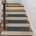 thumbnail image 1 of Cuttable Self-Adhesive Stair Tread Mat | Non-Slip Pulled Embossed Floor Runner | 76x20.3cm Geometric Pattern | Polyester Carpet for Home Stairs | Coffee Gray, 1 of 6