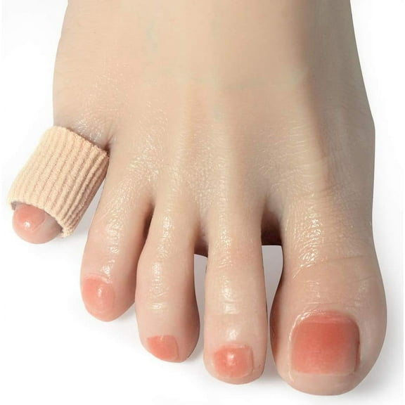 Cuttable Toe Tubes Sleeves 5 Pack Small Size, Made of Elastic Fabric Lined with Silicone Gel. Toe Sleeve Protectors Relief Toe Pressure Pain, Corn and Calluses Remover