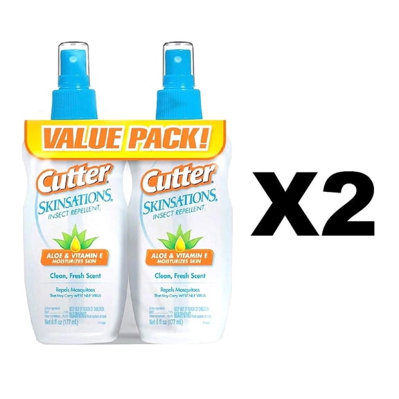 Cutter Skinsations Insect Repellent Pump Spray - 7% DEET - 4 Pack, 6-Ounce