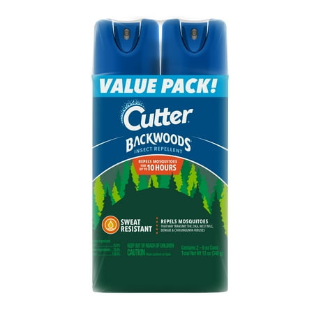 Cutter Backwoods Insect and Mosquito Repellent, Bug Spray with 25% DEET, 2 Pack