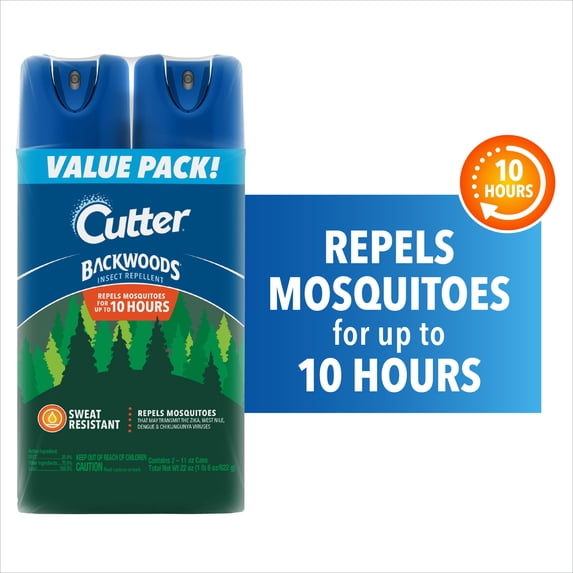 Cutter Backwoods Insect and Mosquito Repellent, Bug Spray with 25% DEET, 2 Pack