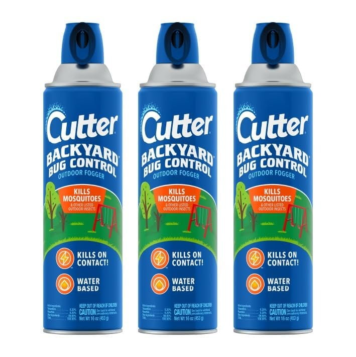 Cutter Backyard Bug Control Outdoor Insect Fogger Spray - Kills Mosquitoes, Fleas, Ants - 3 Pack, 16 oz