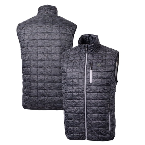 Cutter & Buck Black Cincinnati Bearcats Primary Team Logo Rainier PrimaLoft Eco Insulated Printed Full-Zip Puffer Jacket
