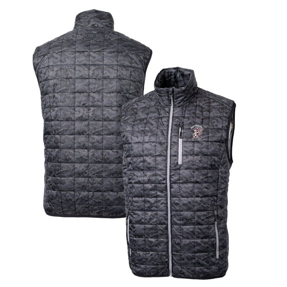 Cutter & Buck Black Mississippi State Bulldogs Primary Team Logo Rainier PrimaLoft Eco Insulated Printed Full-Zip Puffer