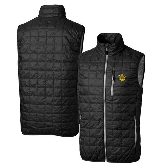 Cutter & Buck Black Missouri Tigers Primary Team Logo Rainier PrimaLoft Eco Insulated Full-Zip Puffer Vest