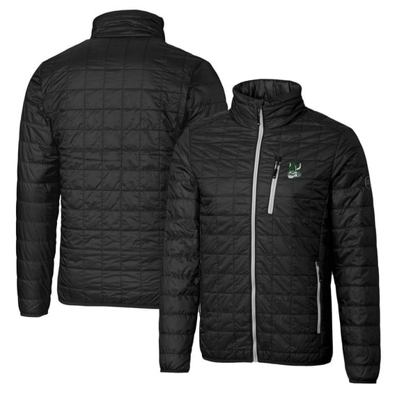 Cutter & Buck Black Portland State Vikings Primary Team Logo Rainier PrimaLoft Eco Insulated Full-Zip Puffer Jacket
