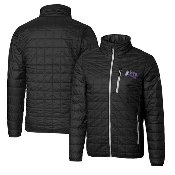 Cutter & Buck Black Stephen F Austin Lumberjacks Primary Team Logo Rainier PrimaLoft Eco Insulated Full-Zip Puffer