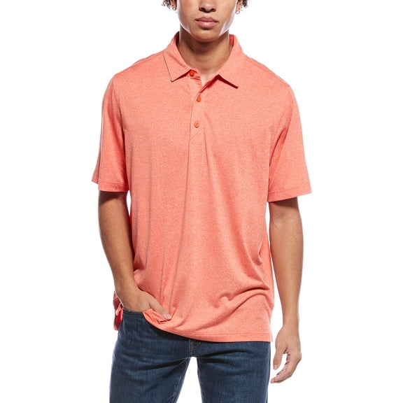 Cutter & Buck mens  Forge Heathered Stretch Polo Shirt, l, Orange