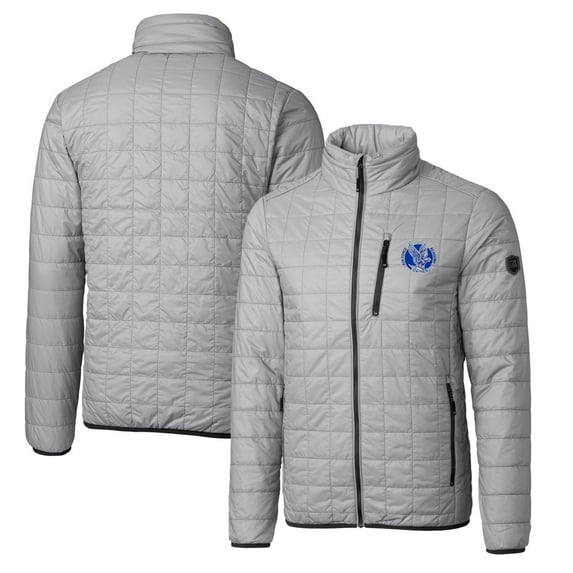 Cutter & Buck Gray Air Force Falcons Primary Team Logo Rainier PrimaLoft Eco Insulated Full-Zip Puffer Jacket