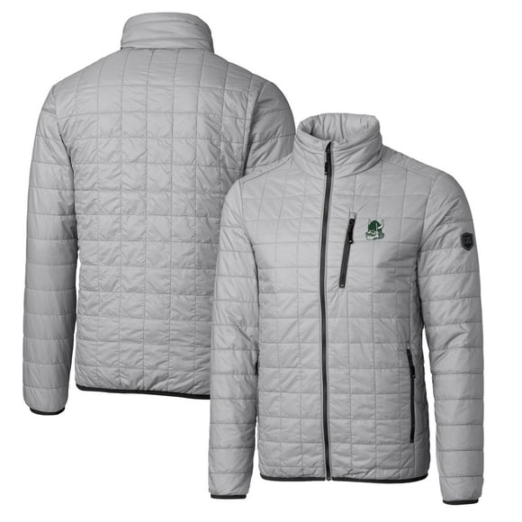 Cutter & Buck Gray Portland State Vikings Primary Team Logo Rainier PrimaLoft Eco Insulated Full-Zip Puffer Jacket