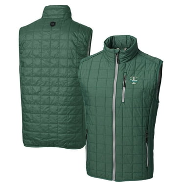Cutter & Buck Heather Green Tulane Green Wave Primary Team Logo Rainier PrimaLoft Eco Insulated Full-Zip Puffer Vest